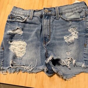 Mudd Light Blue Distressed Denim Shorts